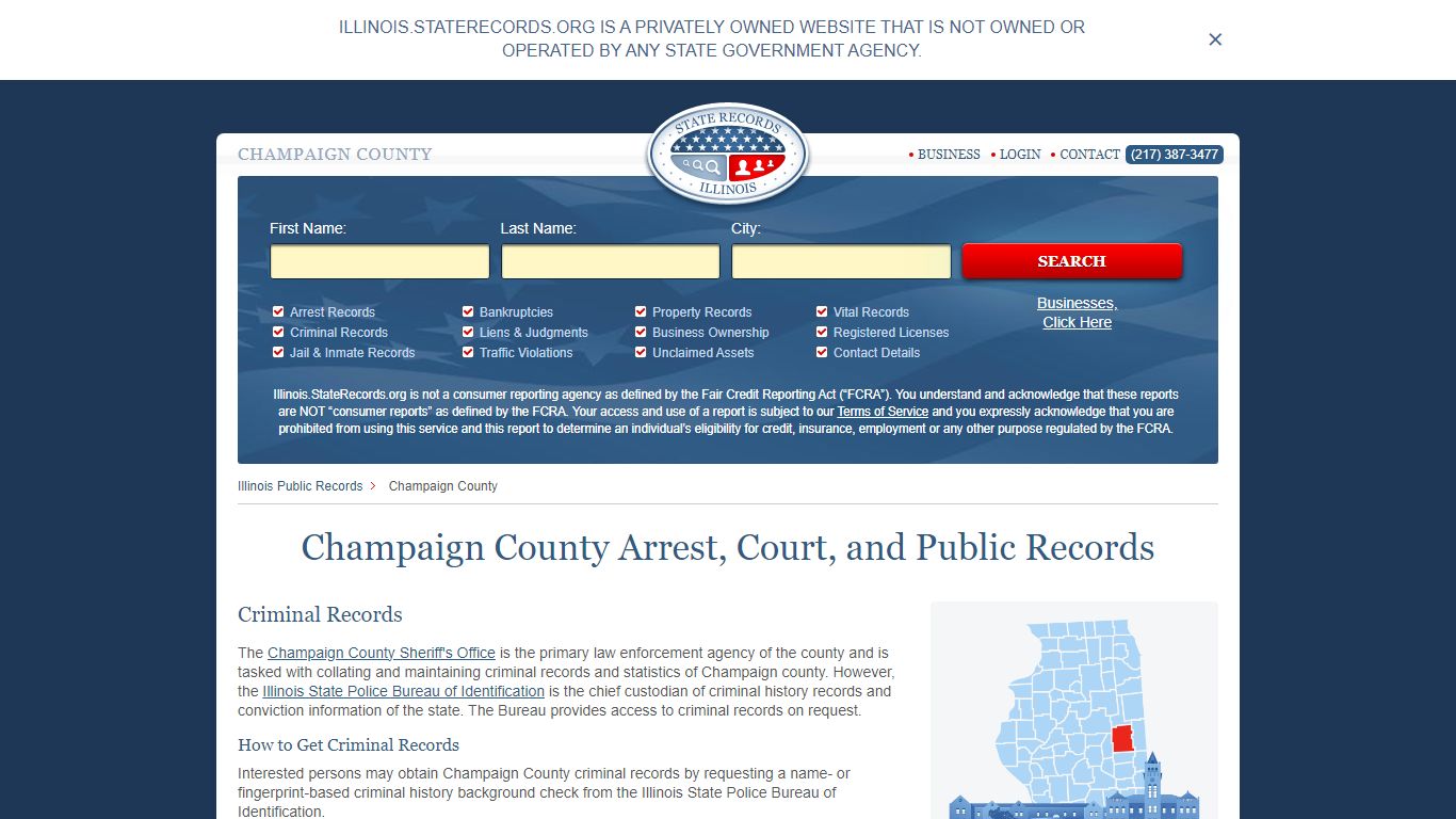 Champaign County Arrest, Court, and Public Records